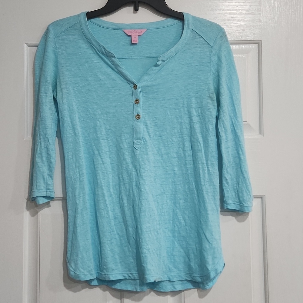 Lilly Pulitzer Shirt With Gold Buttons Size XSmall